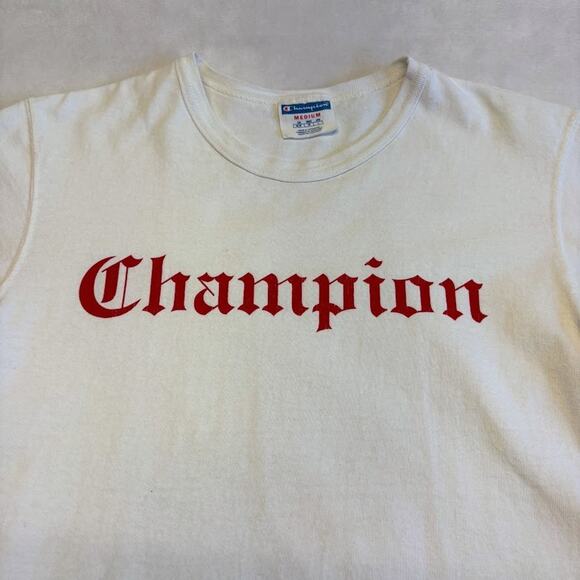 Urban Outfitters Champion Logo Olde English Tee Short Sleeve T Shirt Size M - Picture 4 of 9
